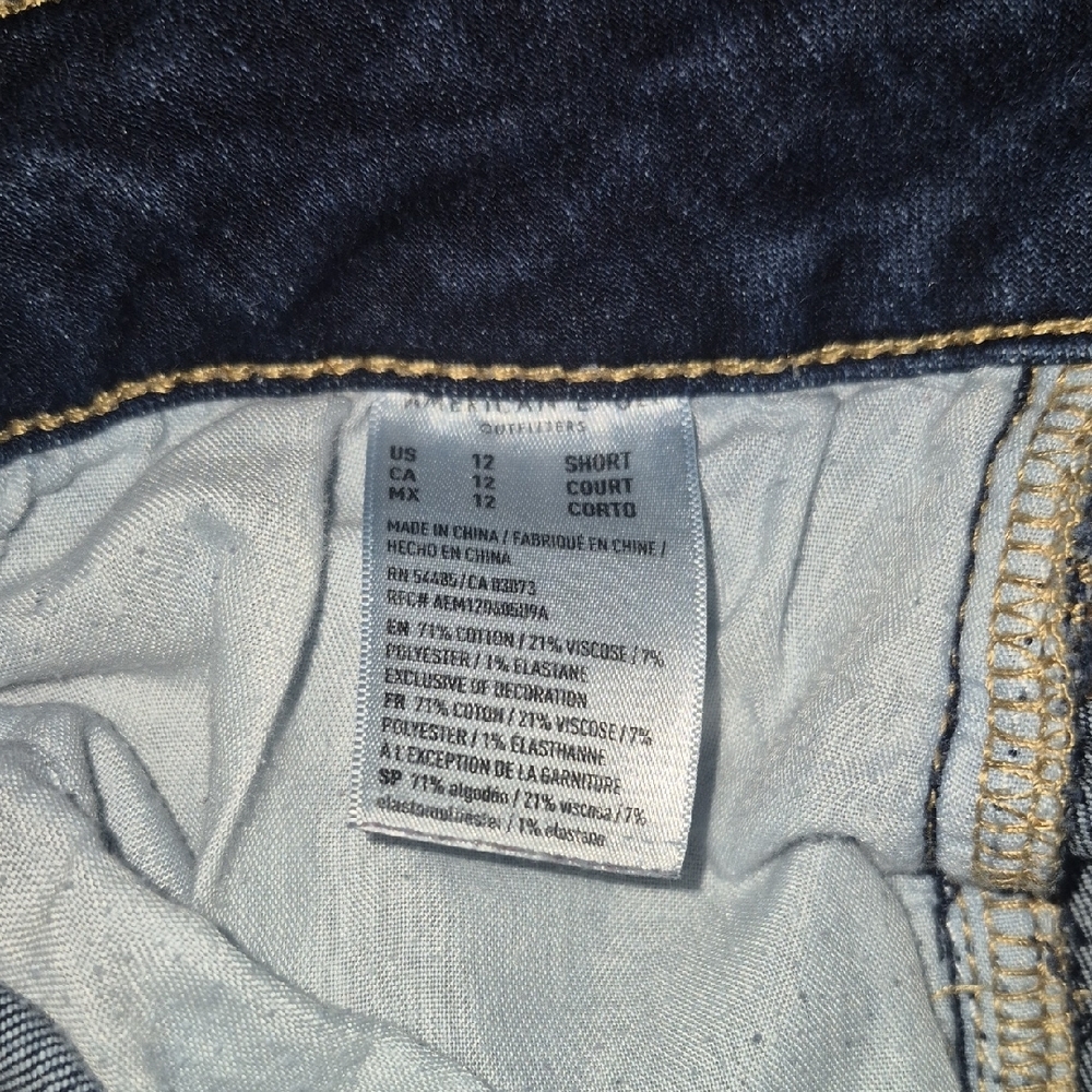 American Eagle Skinny Stretch Dark Blue Women's Jeans 12 S - Picture 4 of 4